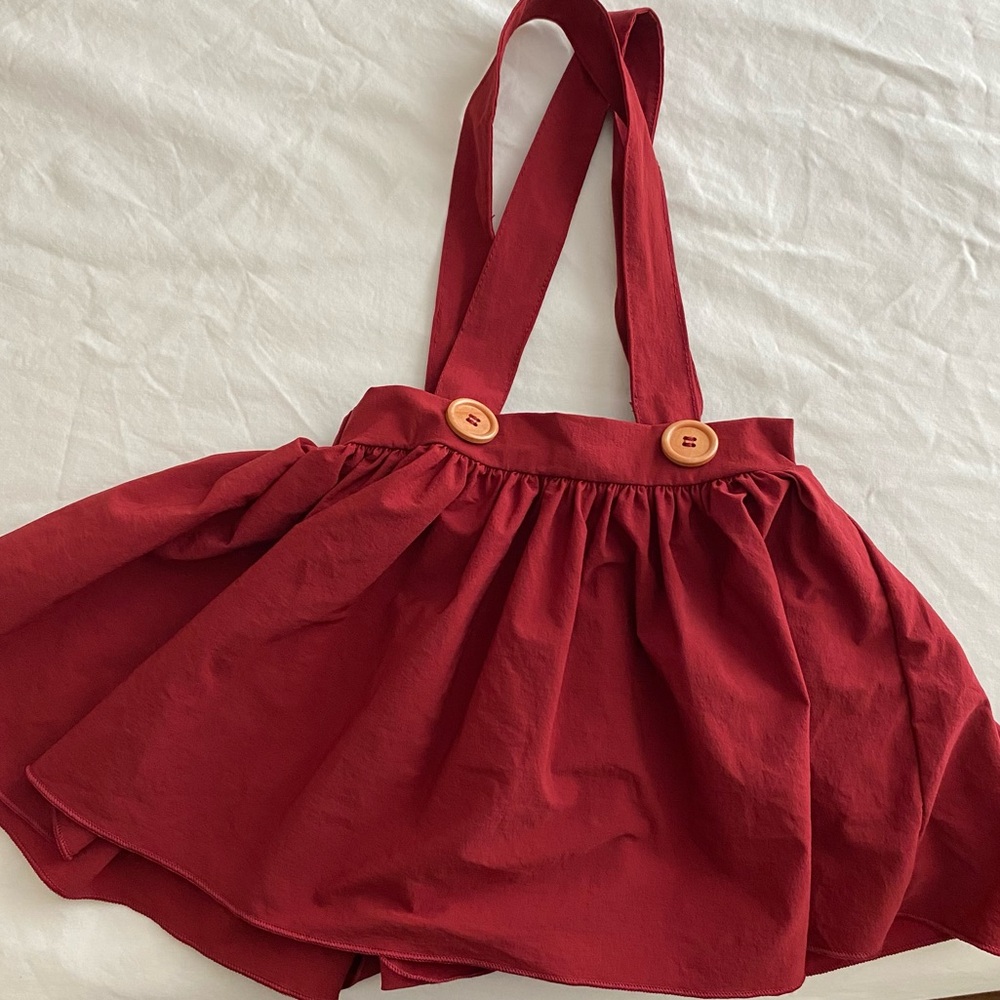 Baby Girl Boutique Red Overall Skirt